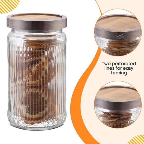 600 قطعة من الأربطة المنكمشة لتغليف الزجاجات والجرار - سدادات زجاجات شفافة قابلة للانكماش بالحرارة 190 × 56 مم لف شريط مثقوب لزجاجات برطمانات ميسون ذات فم واسع 4-11/16 بوصة، شموع صابون آمن للطعام وسهل التمزق in Kuwait