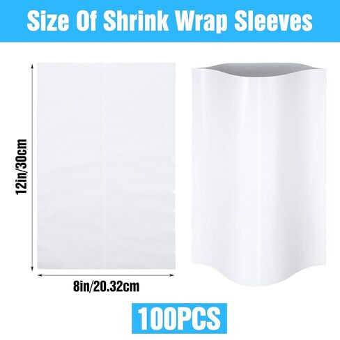 100 قطعة من الأكمام المنكمشة بالتسامي مقاس 8 × 12 بوصة، طبقة منكمش لنقل الحرارة من PET للأكواب والأكواب والأكواب والحرف اليدوية والهدايا الشخصية in Kuwait