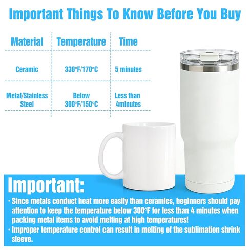 100 قطعة من الأكمام المنكمشة بالتسامي مقاس 8 × 12 بوصة، طبقة منكمش لنقل الحرارة من PET للأكواب والأكواب والأكواب والحرف اليدوية والهدايا الشخصية in Kuwait
