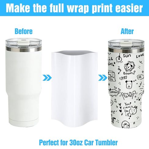 100 قطعة من الأكمام المنكمشة بالتسامي مقاس 8 × 12 بوصة، طبقة منكمش لنقل الحرارة من PET للأكواب والأكواب والأكواب والحرف اليدوية والهدايا الشخصية in Kuwait