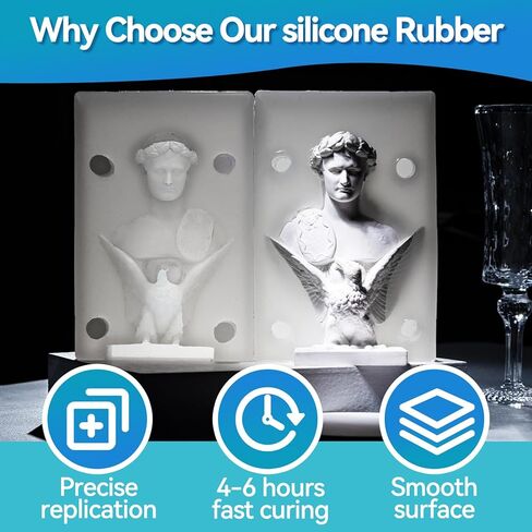 LET'S RESIN UV Resin Kit with Light & Silicone Rubber Mold Making Kit 36oz, Flexible & Bubble Free Silicone Mold Making, 20A Translucent & Fast Cure Liquid Silicone in Saudi Arabia