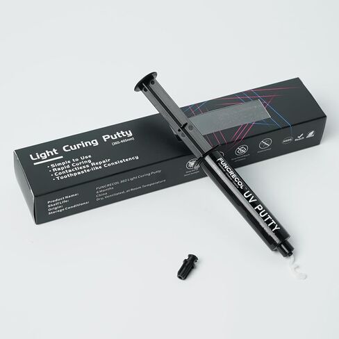 Toothpaste-Like Consistency Light Curing Putty 15g and 5g UV Putty kit, 365-405nm Fast Cure, Sand & Paint Ready, Opaque Multi-Surface Repair Filler for Crafts & 3D Prints in Kuwait