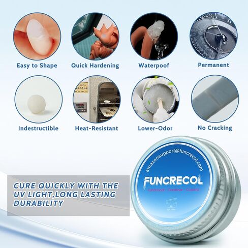 Toothpaste-Like Consistency Light Curing Putty 15g and 5g UV Putty kit, 365-405nm Fast Cure, Sand & Paint Ready, Opaque Multi-Surface Repair Filler for Crafts & 3D Prints in Kuwait