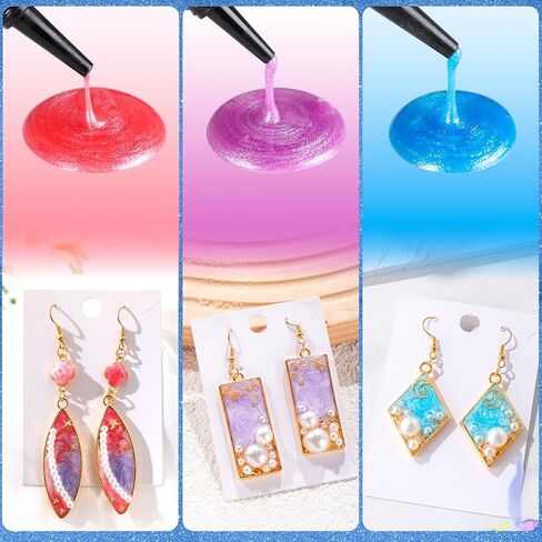 Bundle UV Resin Kit with Light for Bonding and 10 Colors Pearlescent UV Resin in Saudi Arabia