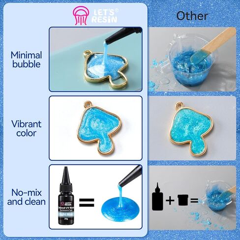 Bundle UV Resin Kit with Light for Bonding and 10 Colors Pearlescent UV Resin in Saudi Arabia