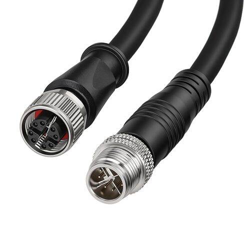 M12 X-Coded 8 Pin Male to Female (Black, 1M/3.28FT) in Kuwait