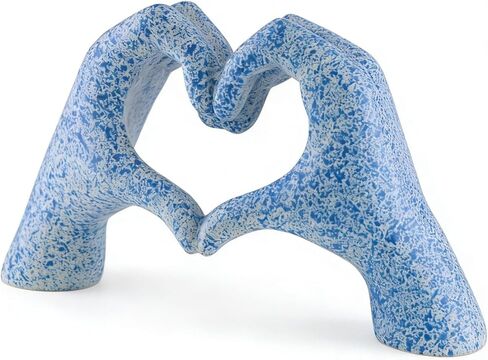 Love Heart Hands Sculpture Colorful Love Finger Statue Home Decor Hand Heart Gesture Figurine Decors for Living Room Bedroom Office Bookshelf Coffee Tabletop Ornaments Decorations Gift in Kuwait