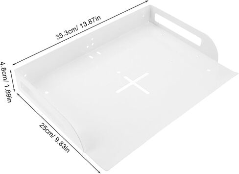 رف جهاز العرض وحامل جدار جهاز التوجيه، حامل معدني، حامل أبيض، صينية جهاز عرض مثبتة على الحائط للمنزل والمكتب والحمام ومنظم صندوق الكابلات in Kuwait