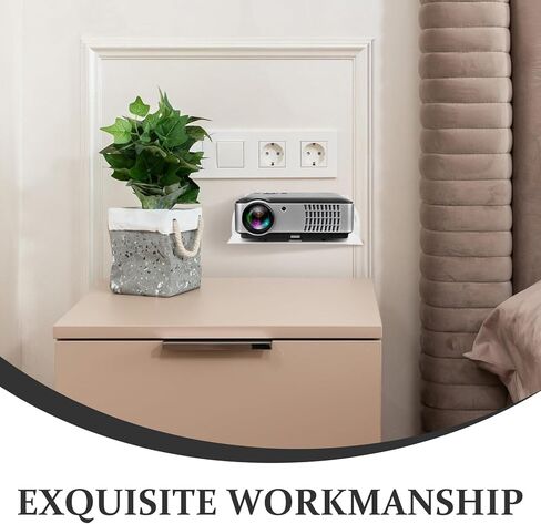 رف جهاز العرض وحامل جدار جهاز التوجيه، حامل معدني، حامل أبيض، صينية جهاز عرض مثبتة على الحائط للمنزل والمكتب والحمام ومنظم صندوق الكابلات in Kuwait