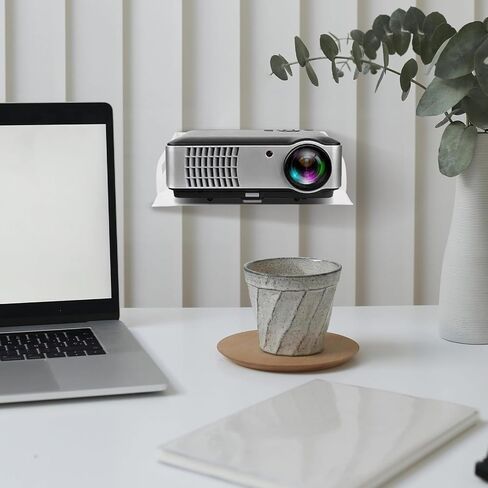 رف جهاز العرض وحامل جدار جهاز التوجيه، حامل معدني، حامل أبيض، صينية جهاز عرض مثبتة على الحائط للمنزل والمكتب والحمام ومنظم صندوق الكابلات in Kuwait