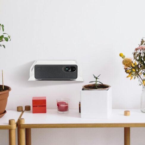 رف جهاز العرض وحامل جدار جهاز التوجيه، حامل معدني، حامل أبيض، صينية جهاز عرض مثبتة على الحائط للمنزل والمكتب والحمام ومنظم صندوق الكابلات in Kuwait