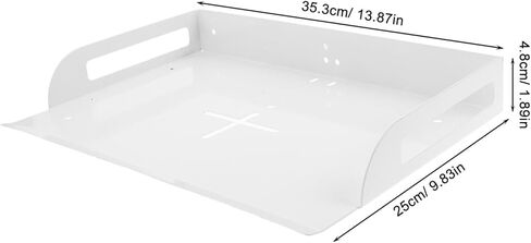 رف جهاز العرض وحامل جدار جهاز التوجيه، حامل معدني، حامل أبيض، صينية جهاز عرض مثبتة على الحائط للمنزل والمكتب والحمام ومنظم صندوق الكابلات in Kuwait