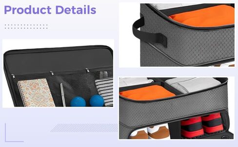 Golf Trunk Organizer With Shoe Compartment, Oxford Fabric Car Storage Suitcase, Double-Layer Golf Gear Storage in Kuwait