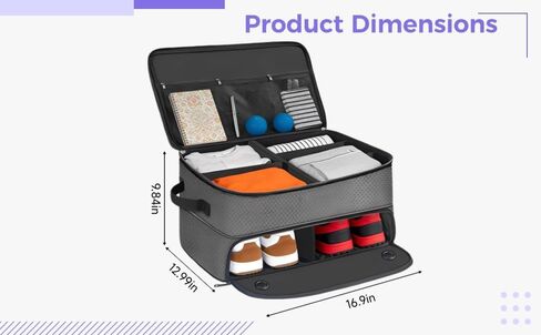 Golf Trunk Organizer With Shoe Compartment, Oxford Fabric Car Storage Suitcase, Double-Layer Golf Gear Storage in Kuwait
