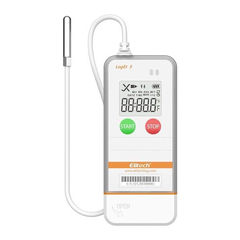 Elitech USB Digital Data Logger with Temperature Humidity External Probe Reusable Recorder with Shadow Data 32000 Points, Auto PDF/CSV Report, for Windows/MacOS, Refrigerator Thermometer LogEt5THE in Saudi Arabia
