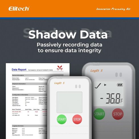 Elitech USB Digital Data Logger with Temperature Humidity External Probe Reusable Recorder with Shadow Data 32000 Points, Auto PDF/CSV Report, for Windows/MacOS, Refrigerator Thermometer LogEt5THE in Saudi Arabia