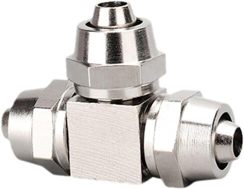 هوائي سريع الشد تركيب خرطوم نحاسي T-type L-type أنبوب متقاطع OD 4-12 مللي متر تركيبات هوائية 1 قطعة (ثلاثة اتجاهات ، 4 مللي متر) in Kuwait