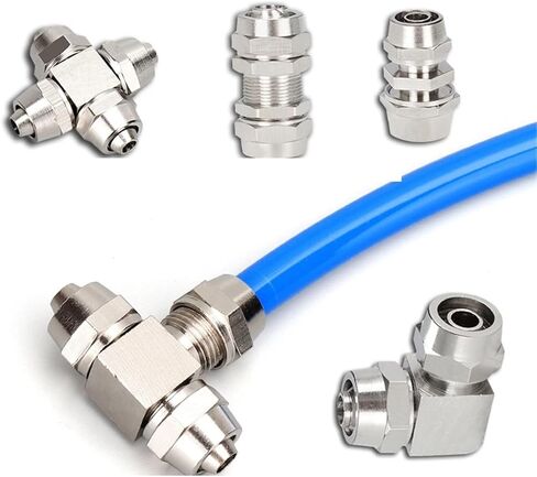 هوائي سريع الشد تركيب خرطوم نحاسي T-type L-type أنبوب متقاطع OD 4-12 مللي متر تركيبات هوائية 1 قطعة (ثلاثة اتجاهات ، 4 مللي متر) in Kuwait