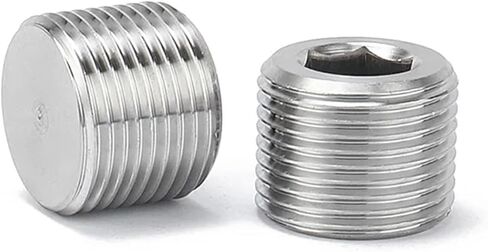 NPT سداسية NPT1/8 1/4 "3/8" 1/2 "304 الفولاذ المقاوم للصدأ سداسية هوائي المناسب المكونات نهاية غطاء 1 قطعة (1 قطعة NPT 2 بوصة) in Kuwait