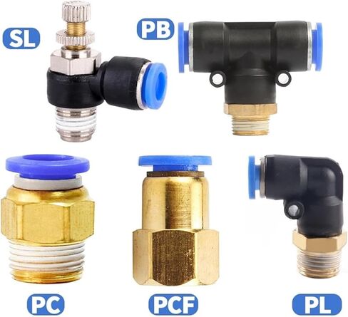 هوائي موصل الهواء المناسب PC PCF/PL/PLF 4/6/8/10/12 مللي متر موضوع 1/8 1/4 3/8 1/2 1 قطعة (4-01 ، قطعة) in Kuwait