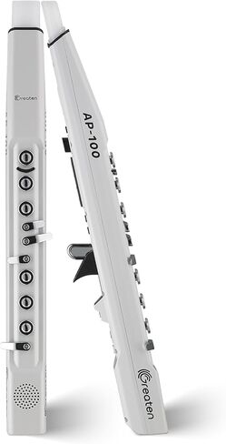 أداة الرياح الكهربائية AP 100، 80 نغمة مدمجة، EWI محمولة مع التحكم الصوتي والإعلان الصوتي، شاشة OLED، OTG مدمج، جرس مزدوج للتمرين والأداء (أسود) in Kuwait