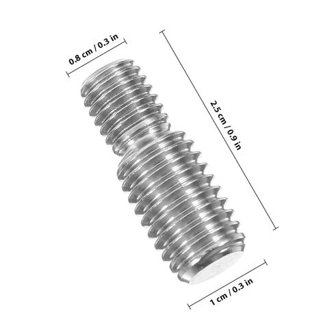 10pcs Stainless Steel Conversion Screws M8x10 to M10x15 Threaded Rod Bolts Double End Thread Adapters for Furniture Hardware Connectors and Mechanical Assembly in Saudi Arabia