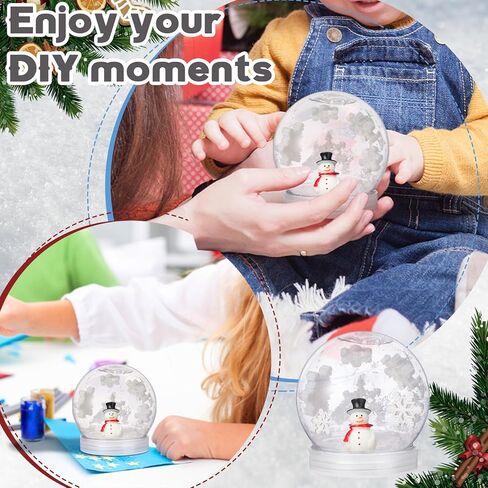 75 PCS Winter Christmas Snow Corles Kit تشمل 12 Snow Globe 12 Mini Snowman التماثيل 50 رقاقات الثلج الراتنج الصغيرة والثلوج الاصطناعية لحرف XMAS DIY تصنع كرة الثلج الخاصة بك in Saudi Arabia