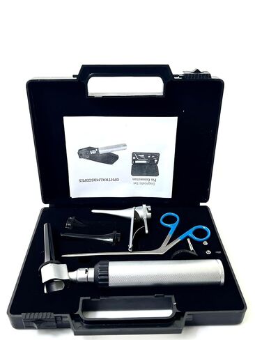 Otoscope Kit with Alligator Forceps Specula Extra Bulbs Veterinary Diagnostics Instrument Kit - Artlab in Kuwait
