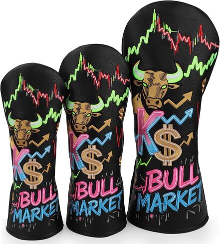 إكسسوارات جولف مضحكة للرجال، أغطية نادي الجولف 4 خيارات، غطاء رأس السائق، 3 أغطية خشبية، غطاء رأس هجين أو مجموعة 3 قطع، جلد PU، أسود in Kuwait