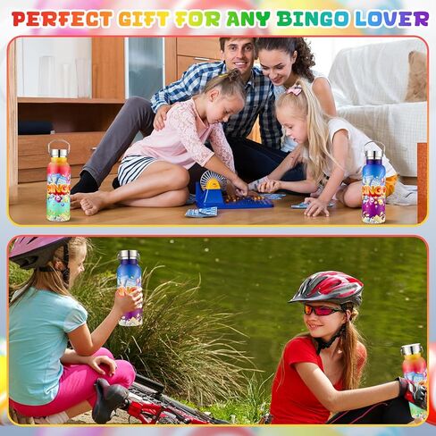 Geiserailie 2 Pack Bingo Tumbler Cups Bingo Prizes Gifts 17oz Stainless Steel Water Bottle Double Wall Insulated Bottle with Handle and Vacuum Seal Leakproof Lid for Seniors Adults Party in Saudi Arabia
