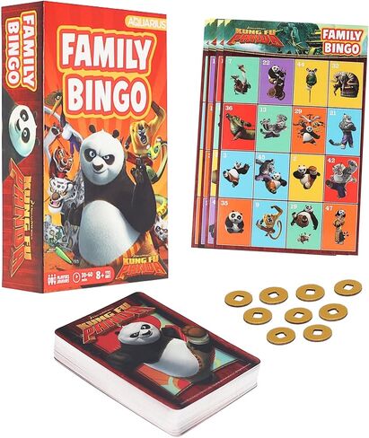 Aquarius Kung Fu Panda Family Bingo Game - Official Licensed Party Game for Kids and Adults, Movie Night Game for Family Game Night, 2–8 Players, Ages 8+ in Saudi Arabia