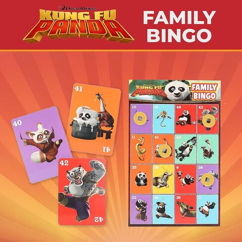 Aquarius Kung Fu Panda Family Bingo Game - Official Licensed Party Game for Kids and Adults, Movie Night Game for Family Game Night, 2–8 Players, Ages 8+ in Saudi Arabia
