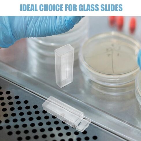 PRETYZOOM Microscope Slide Storage Box 20-Pack Plastic Slide Holder Case for 10 Glass Slides Laboratory Reusable Boxes Portable Organizer in Kuwait