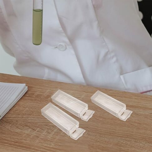 PRETYZOOM Microscope Slide Storage Box 20-Pack Plastic Slide Holder Case for 10 Glass Slides Laboratory Reusable Boxes Portable Organizer in Kuwait