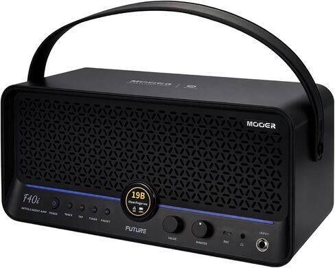 MOOER F40i Li Smart Guitar Amp 40W Touching Screen 6H Battery Life with Reuseable Effects App, Drummer/Looper/Stero Output, Loading IRs, XLR Jack for Voice Acounstic Guitar Electric Guitar Bass Black in Saudi Arabia