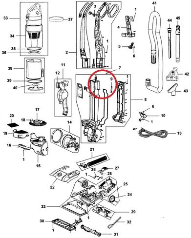 Wire Fuse Assembly 440004098 Compatible with Hoover WindTunnel UH70900, UH72600, UH72625, UH72630 Upright Vacuum Cleaners in Kuwait