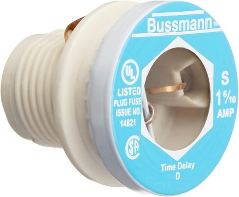 Bussmann BP/S-1-6/10 1-6/10 أمبير من النوع S، تأخير زمني ثنائي العنصر، قاعدة رفض الصمامات 125 فولت، مدرج في القائمة، مندوش in Saudi Arabia