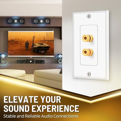 TNP Banana Jack Keystone Insert (Set of 2) - Stereo Speaker Banana Connector Binding Post Snap in Adapter Socket Female Port Inline Coupler for Wall Plate Outlet Panel, 2 Channel Black + Red (1 Pack) in Kuwait