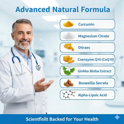 تخفيف آلام العصب الوركي | مستخلصات نباتية | مكونات مختارة بعناية، جودة ممتازة، 120 كبسولة in Kuwait