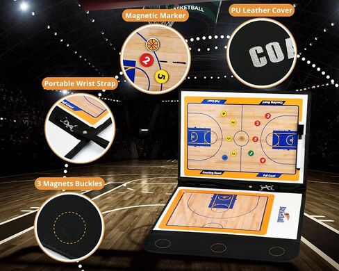 Magnetic Basketball Coaching Board Coaches Clipboard Tactical Board Kit with Dry Erase Surface, Portable Strategy Coach Board in Saudi Arabia