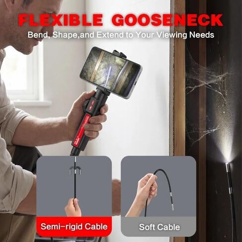 360 Degree Rotation Endoscope Camera 6mm Lens HD Articulated Inspection Borescope Camera for Car iOS Android in Saudi Arabia