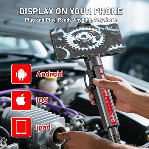 360 Degree Rotation Endoscope Camera 6mm Lens HD Articulated Inspection Borescope Camera for Car iOS Android in Saudi Arabia