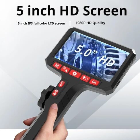 3.9mm 5 Million Pixels HD Two-Way Rotary 360° Industrial Piping Endoscope Camera Borescope Inspection with 5.0 Inch(1m) in Saudi Arabia