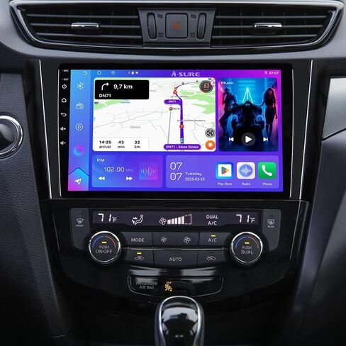 ASURE Android Car Stereo Radio لـ Nissan Rogue X-Trail Qashiqai 2014-2018،10.1 بوصة 4Core 2G+32G CARPLAY WIROID Android Auto Auto Auto Mavigation GPS GPS مع 1280 × 800 HD شاشة اللمس in Kuwait