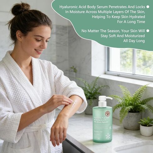 مصل الجسم بحمض الهيالورونيك، مصل الجسم بحمض الهيالورونيك مرطب الجسم، أمصال الجسم بحمض الهيالورونيك، خفيف الوزن وسريع الامتصاص للعناية بالجسم لترطيب عميق وبشرة حريرية وغير دهنية (300 مل) in Kuwait