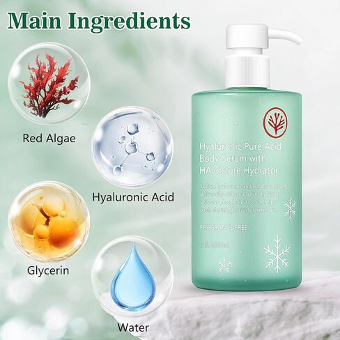 مصل الجسم بحمض الهيالورونيك، مصل الجسم بحمض الهيالورونيك مرطب الجسم، أمصال الجسم بحمض الهيالورونيك، خفيف الوزن وسريع الامتصاص للعناية بالجسم لترطيب عميق وبشرة حريرية وغير دهنية (300 مل) in Kuwait