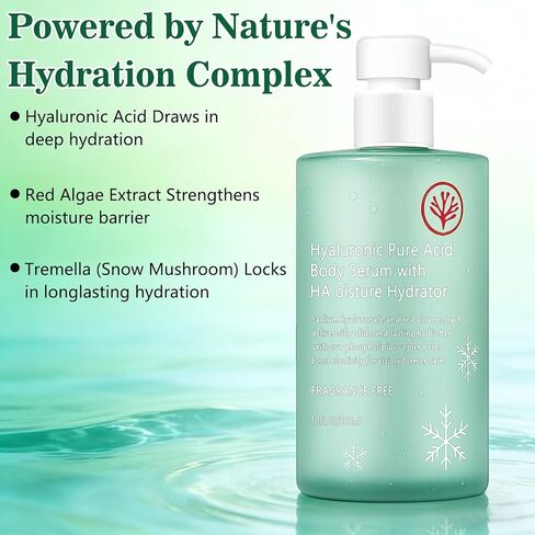 مصل الجسم بحمض الهيالورونيك، مصل الجسم بحمض الهيالورونيك مرطب الجسم، أمصال الجسم بحمض الهيالورونيك، خفيف الوزن وسريع الامتصاص للعناية بالجسم لترطيب عميق وبشرة حريرية وغير دهنية (300 مل) in Kuwait