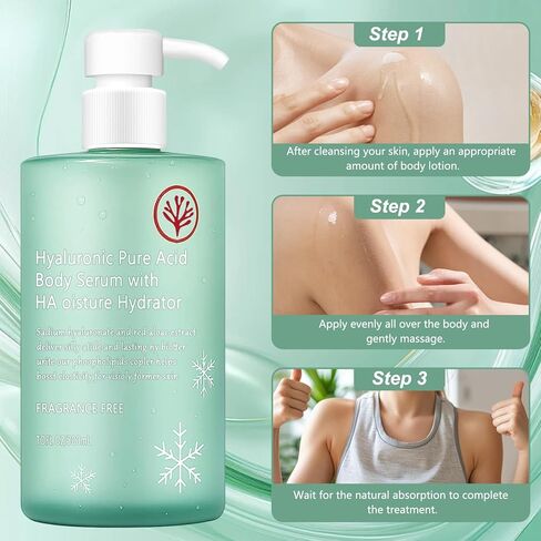 مصل الجسم بحمض الهيالورونيك، مصل الجسم بحمض الهيالورونيك مرطب الجسم، أمصال الجسم بحمض الهيالورونيك، خفيف الوزن وسريع الامتصاص للعناية بالجسم لترطيب عميق وبشرة حريرية وغير دهنية (300 مل) in Kuwait