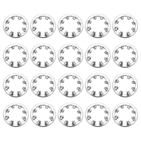 uxcell 50Pcs 1/4 Internal Tooth Lock Washer, 304 Stainless Steel Multi-Tooth Star Washer Locking Fastener, Silver Tone in Saudi Arabia