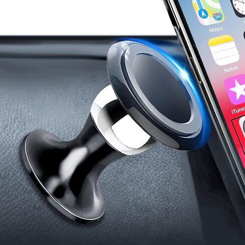 Magnets Phone لسيارة Holder 【مغناطيس قوي】 حامل الهاتف المعدني لوحة معلومات الهاتف 【360 درجة】 للرجال والنساء ملحقات تركيب الهاتف ، متوافقة مع iPad iPhone 16 Pro 15 14 13 12 ، Samsung (Black) in Kuwait